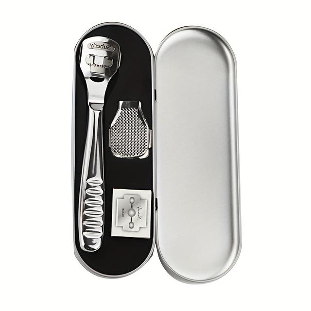 TEMU Stainless Steel Foot Care Scraper Multifunctional Men Women Adults Universal Dead Skin Pedicure Tools Professional And Callus Remover Tool Foot File Portable Storage Box Dead Skin Callus Planer