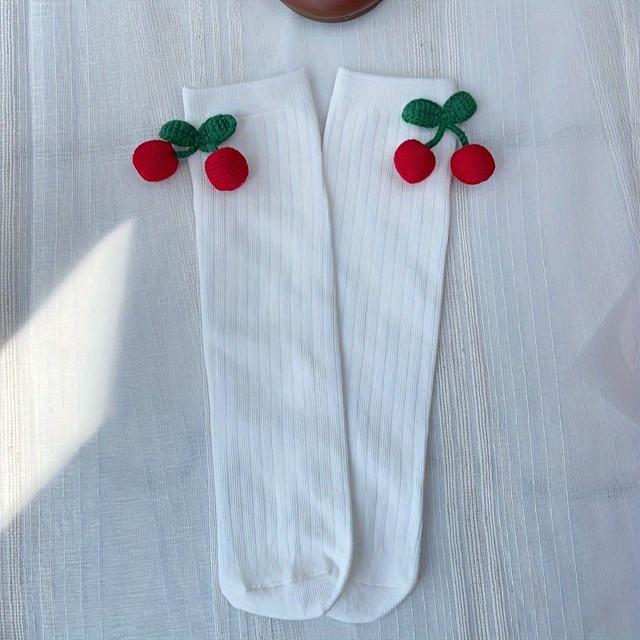 TEMU جوارب طويلة للبنات منتصف الساق مع زينة اللطيفة - ومريحة ودافئة لفصل /الشتاء، ألوان متنوعة (أبيض، أسود، وردي)، جوارب لطيفة، أفضل لمناسبات عيد الميلاد