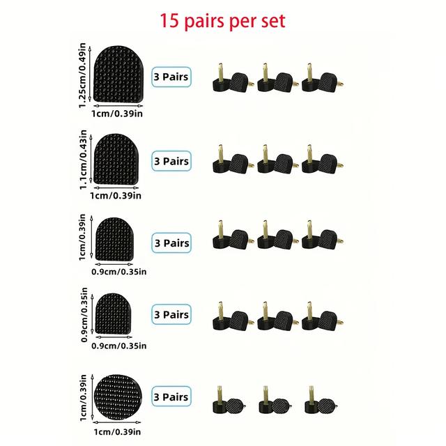 TEMU 15 Pairs Of Black Tpu High-heeled Shoe Heel Replacement Additions, Wear-resistant, Silent, And Anti-slip Heel Nails For Shoe Repair