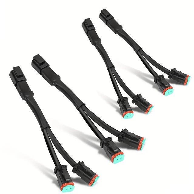 TEMU 4pcs Dt Dtp Wiring Harness Adapters Connectors Splitters Wiring Harness For Led Light Bar Led Pod Fog Lights Driving Light Led Cubes Led Work Lights