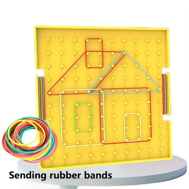 TEMU Un juego de pizarras con elásticas, diseñado para enseñar geometría y . con elásticas, hechas de plástico , resistentes y duraderas, un para el uso diario.