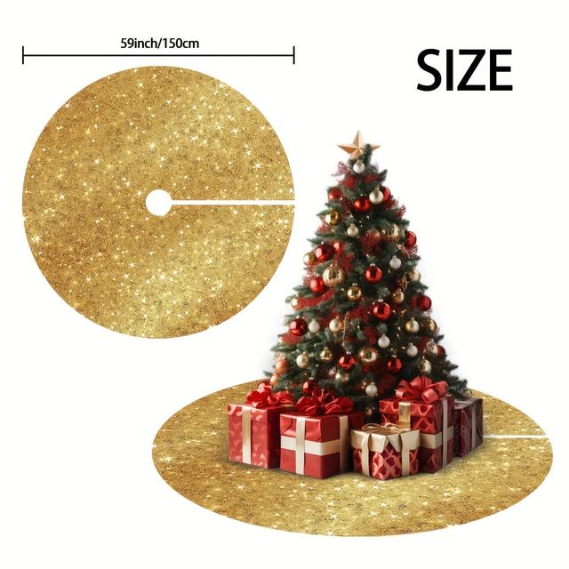 TEMU 1 Piece Of A Shimmering Skirt - A Stylish For Holiday Trees Featuring A - Ideal For Warm Christmas , Backgrounds, And Gift Presentation Setups.