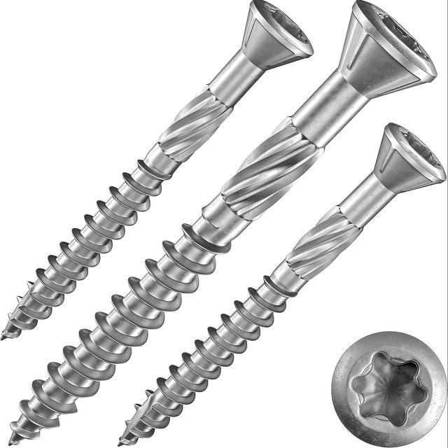 TEMU M5*60 Stainless Steel Deck Screws T25 Type 304 Grade Stainless Wood Screws High Corrosion Resistance M5*50 Vis