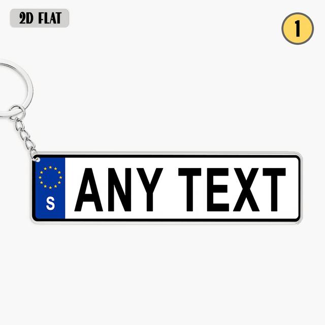 TEMU [2d Flat] Customizable Swedish Theme Acrylic Keychain - 8cm X 2cm, Personalized Text, Durable Iron Chain, Ideal For Car Keys, Backpacks, Couple Gifts, Anniversaries