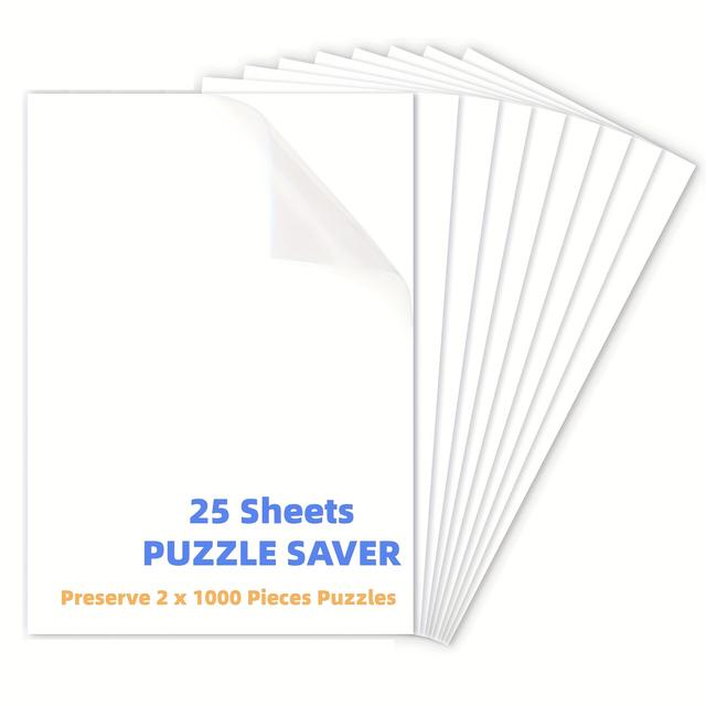 TEMU Puzzle Glue Sheets For 2x1000pcs Puzzle, 25pcs Puzzles Saversheets, And Stick Jigsaw Sticker Sheets