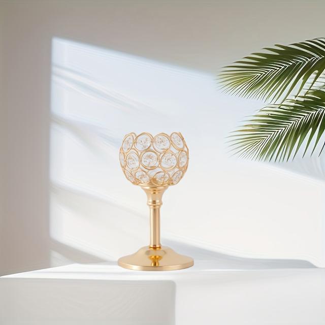 TEMU Mini de Cristal - Elegante Soporte Metálico con Acabado Pulido, de Mesa en Miniatura para Bodas, Cenas, Decoración del Hogar y Hoteles - Adorno de de Cristal, Adecuado para Bodas, Banquetes y