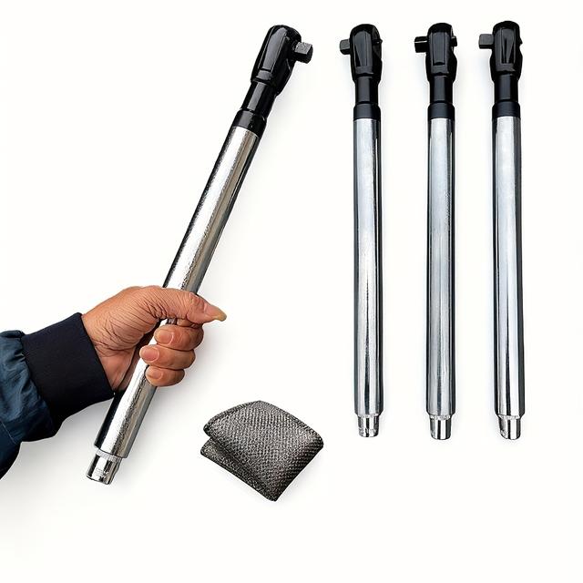 TEMU 2 w 1 Solidne Narzędzie z Grzechotką Regulowaną z Długim Uchwytem i Obsługą Ręczną/Mechaniczną – Narzędzie do Napraw Samochodowych, Konserwacji Pojazdów, Usuwania Śrub i Konserwacji Urządzeń