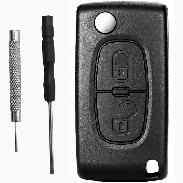 TEMU 3pcs Blade Style 2/3 Button Remote Car Key Shell With Disassembly Tool, Compatible With C2, C4, C5, , For , 208, 307, 308, 407, 408, Berlingo - Ce0523, Ce0536, Hu83