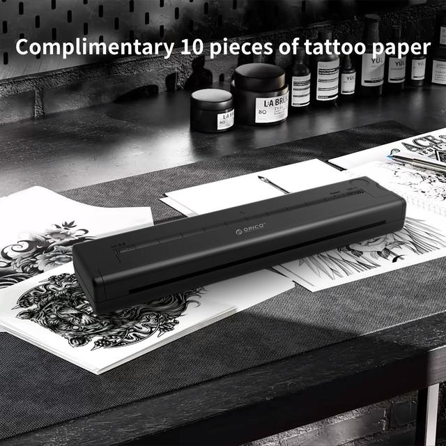 TEMU Mini Portable A4 Thermal Printer, Wirelessly Connects To Phones, Compatible With And Ios. Includes 10 Sheets Of Tattoo Paper. A For , Designed For Tattoo Paper To Improve Work