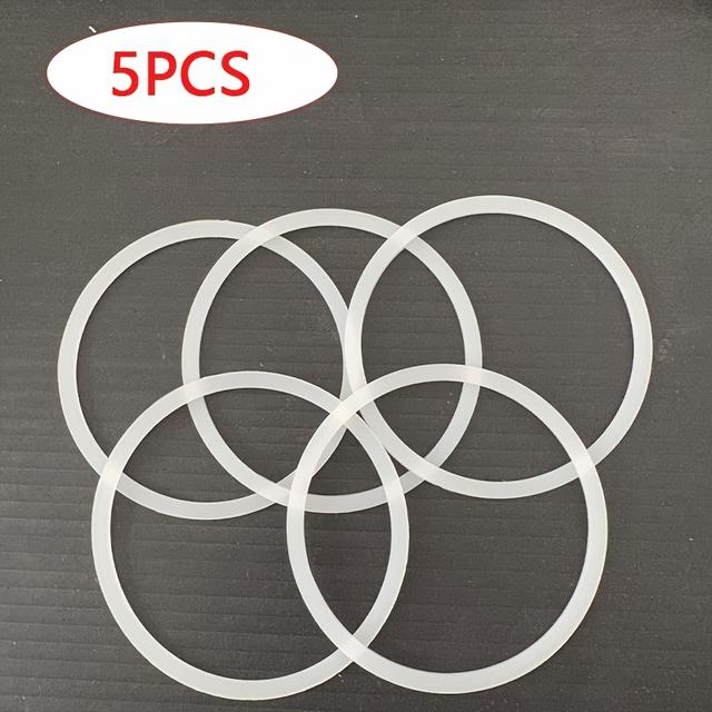 TEMU 5pcs Elastic Silicone Washers Leak-proof Sealing Rings Wear-resistant Silicone Sealing Rings In White
