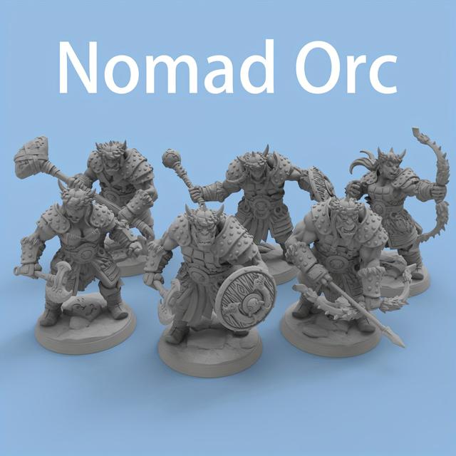 TEMU 6 piezas Orc Squad Modelos en Miniatura Impresos en 3D Sin Pintar para