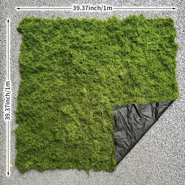 TEMU 1 1 Meter Artificial Moss Mat - Dark Green, Acrylic Fiber, Ideal For Indoor & Outdoor Landscape Decoration, Beautiful And Practical, Landscape Decor | Natural Look Mat | Durable ,