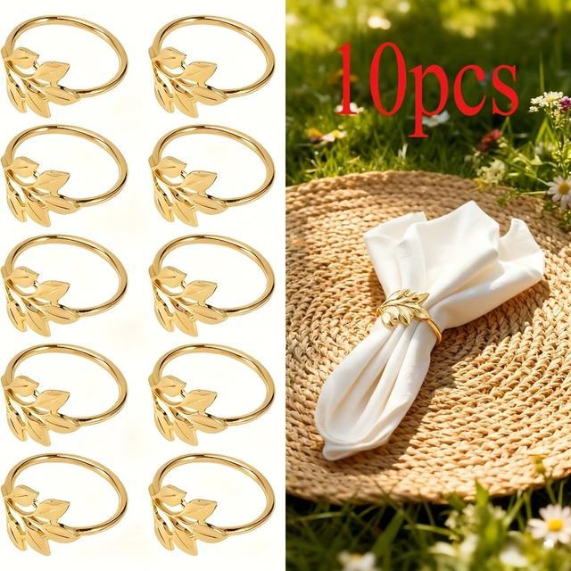 TEMU 10 Anillos de Servilleta de Lujo de Aleación de - Decoración de Mesa Duradera y Resistente a los Arañazos con Elegante Diseño de Pájaro, Tono Dorado para , Fiestas y Decoraciones de
