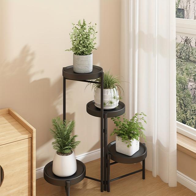 TEMU 【HG CHASING TRIBE/ ガーデニング革命/ 3段収納】フラワースタンド - 屋内&屋外用、組み立て簡単。高さ調節可能、葉っぱの植物&植木鉢に最適。、玄関&ガーデンラックに最適。工場直接販売