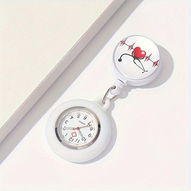 TEMU A Watch Featuring An Electrocardiogram Design, With A Retractable Pull Function, Suitable Professionals Like Nurses And Doctors