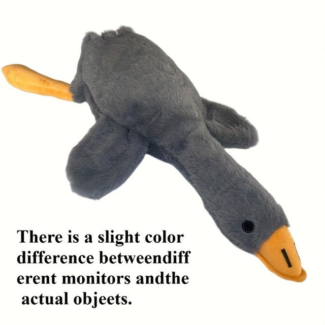 TEMU 1pc White/grey/brown Soft Plush Toy, Duck-companion Play Toy For Dogs, Release Dog Energy, Suitable For Large, Medium And Small Pets