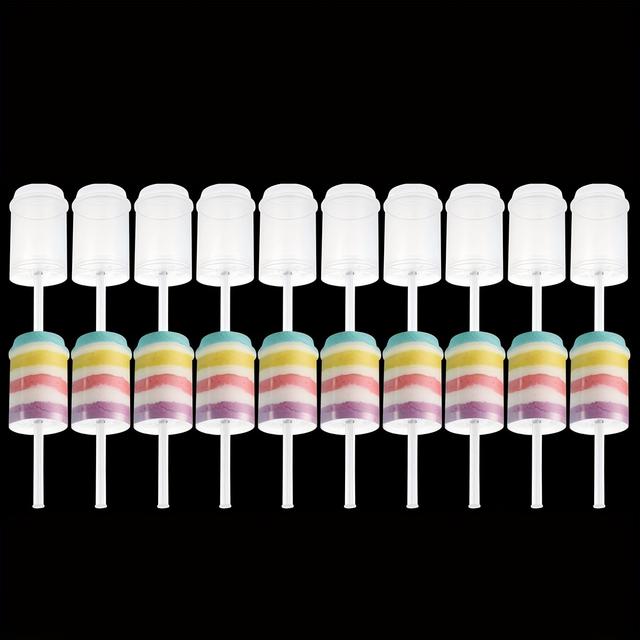 TEMU 20pcs Plastic Cake Push Pop Containers With Lids, Reusable Round Shape Push Up Cake Shooter Clear Cake Holders For Ice Cream Baking Molding