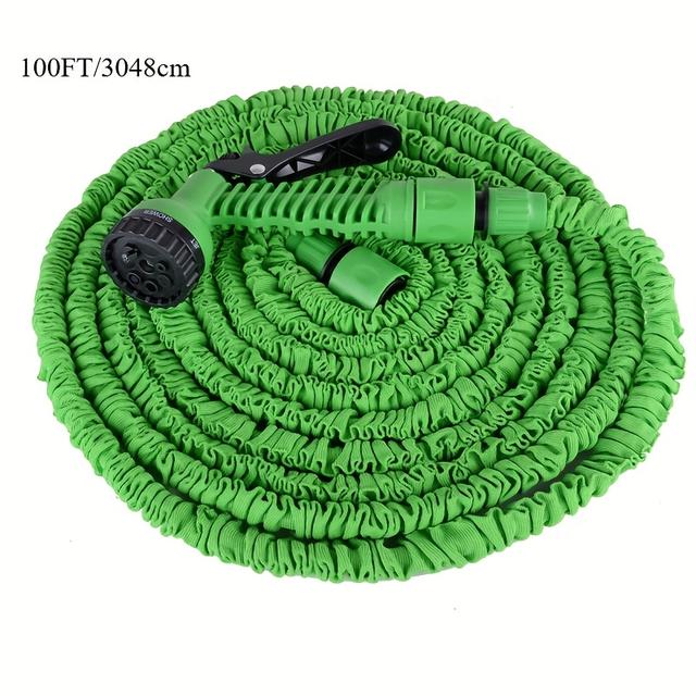 TEMU Garden Hose Pipe 100ft - Expandable Flexible Water Hose With 7 Modes Hose Spray Gun, Hosepipes For Garden, Lightweight With 3/4", 1/2" Hose Pipe Fittings For Watering