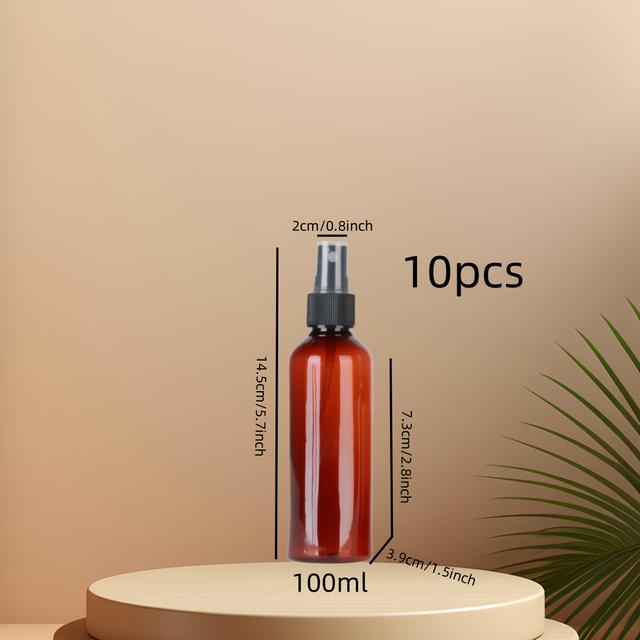 TEMU 10pcs Amber 10oz Spray Bottles Mist Nozzle - Bpa & Formaldehyde-free Plastic, Ideal For Essential Oils, Perfumes, Alcohols & Sensitive Liquids, Protection - Protection