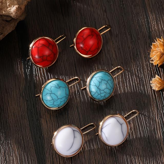 TEMU 3 pár bohém stílusú fülbevaló; divatos, elegáns és vintage minimalista geometrikus türkiz fülbevalók, tökéletesek nők napi viseletéhez és utazási vakációkhoz, ajándék nőknek