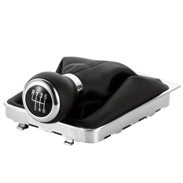 TEMU Schalierungsstulpe für VW PASSAT B6 (3C2 3C5) 2005-2011 Auto Schaltknauf aus PU-Leder, 5er oder 6-Gang Schalthebel-Stoßdämpferabdeckung Zubehör