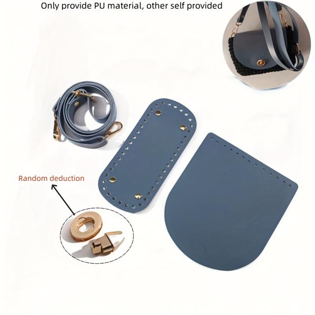 TEMU ชุดทำกระเป๋า DIY: ฐาน PU 3 ชิ้น, สายรูดที่สบายและสายคล้องไหล่ปรับได้, เหมาะสำหรับกระเป๋าทำมือ