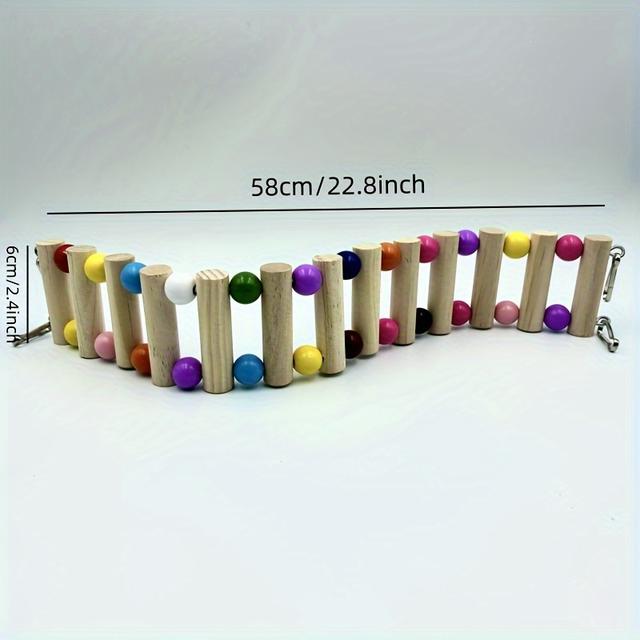 TEMU Compact Pet Suspension Bridge - Climbing Ladder Featuring A Swing And Steps - Exercise And Play Equipment