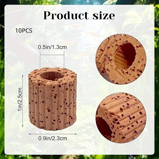 TEMU 10 ks pevných kroužků pro vodní rostliny, pevný kroužek pro pěstování vodních rostlin, keramický kroužek pro květináč, krajinný keramický hliněný gravitační kroužek pro příslušenství akvárií