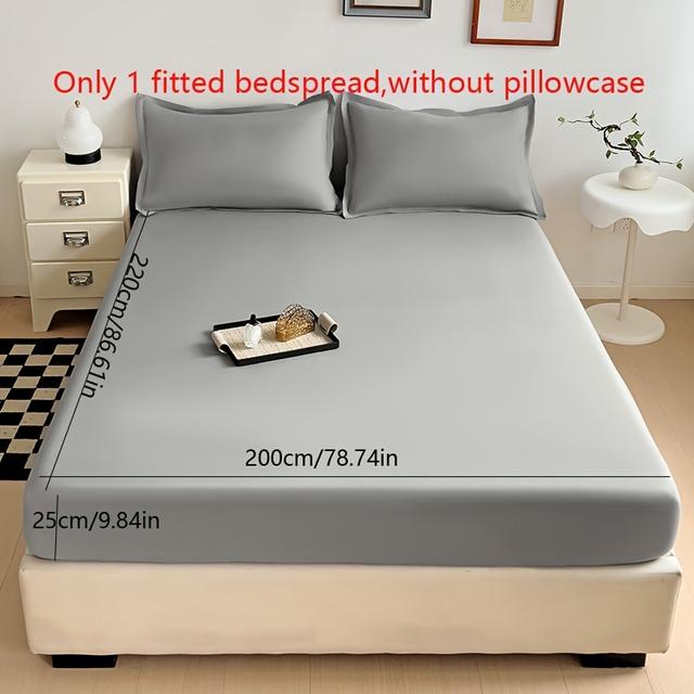TEMU Single/double/fits Most Mattresses Bed Sheet - Soft Brushed Fitted Bedspread, Mattress Protector Cover, Machine Washable Bedwear For &, Color, Bed Sheet