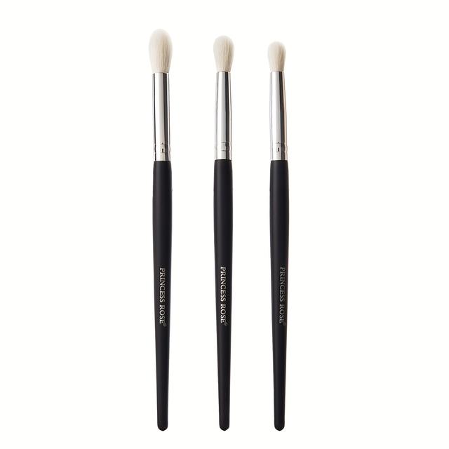 TEMU Conjunto de 3 Pincéis de de Olhos Profissionais Rose Princess em Design Mate, Especificamente para Maquilhadores. Kit de Ferramentas de Maquilhagem para Olhos um de Esfumar, de