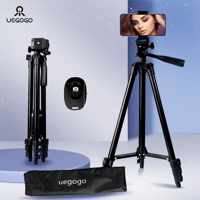 TEMU Uegogo 52 Inch Phone Tripod, Extendable Cell Phone Tripod Stand With Wireless Remote And Phone Holder, Perfect For Video Recording/selfies/live Stream/vlogging
