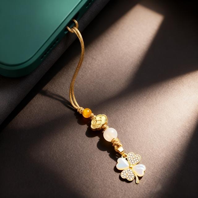 TEMU 클래식 행운의 4잎 클로버 디자인의 패셔너블한 폰 참