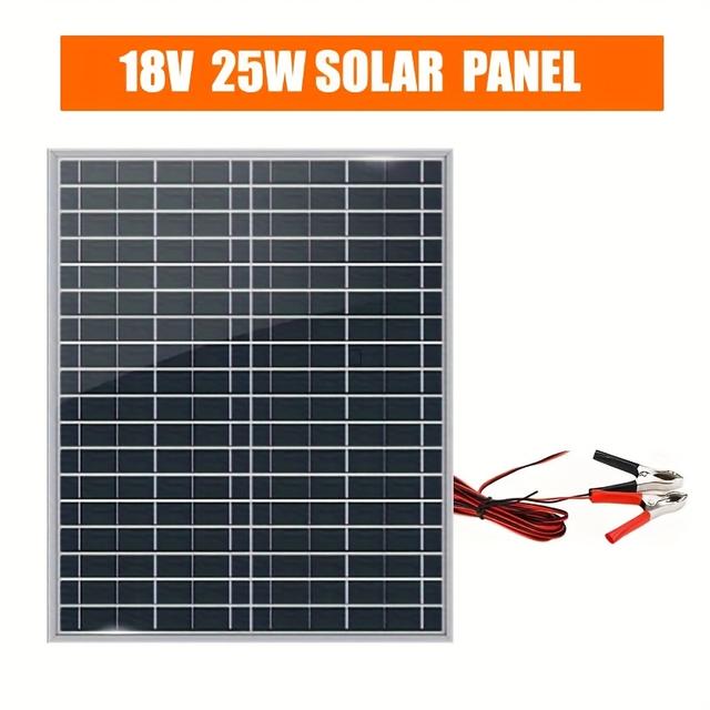TEMU Convenient Solar Panel Kit With Clamp, Output 12v/18v/24v, Usb 5v Solar Charger, Suitable For Portable Power, Camping, Hiking, Car, Boat, Mobile Phone, Without Battery