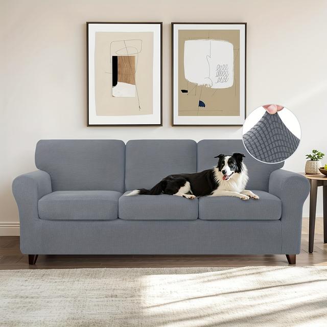 TEMU 2/3/4pcs Soft Sofa Cover Set, Elastic Sofa Protector For Bedroom, Office And Living Room Home Decor