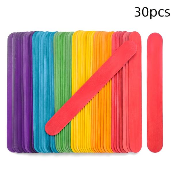 TEMU 30/60 Enormous Colored Craft Sticks, 8-inch Natural Colored Wooden Craft Sticks, , Used For Classroom Crafts, Home Art Projects, And Plant Labels