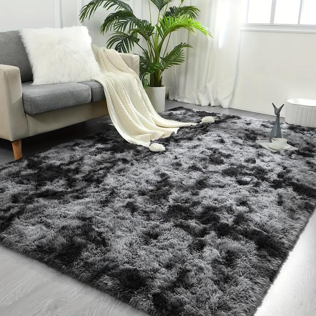 TEMU 1 tapis en peluche durable foncé | Décor moderne et confortable, éponge épaisse, facile à entretenir, convient pour à coucher, et plus encore, plusieurs tailles disponibles
