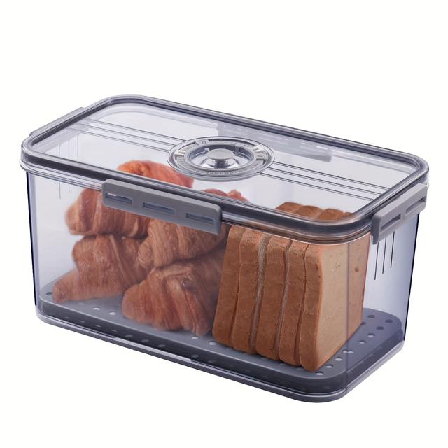 TEMU Bread Box, Airtight Time Recording Bread Storage Container With Lid, Leak Proof Large Bread Keeper, For Homemade Bread, Toast, Bagel, Donut , Kitchen Organizers And Storage, Kitchen