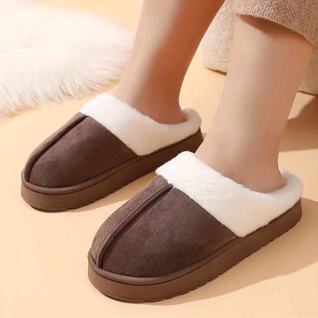 TEMU Christmas Women's Comfortable -lined Warm Slippers, Winter Indoor Couples Slippers, Outdoor House Shoes, Women Shoes