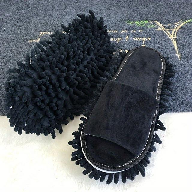 TEMU 1 Pair Detachable Lazy Mop Slippers | Polyester, Oblong Shape, Space Theme, Suitable For Living Room, Bedroom, Outdoor, Bathroom, Toilet