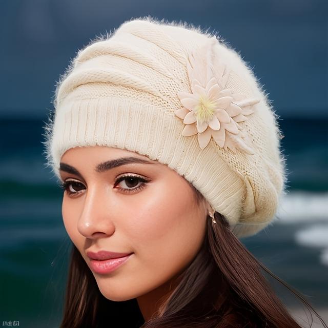 TEMU Hats For Autumn And Winter, Featuring -style Rabbit Wool, Designed For Middle-aged Mothers, With Ear Protection.