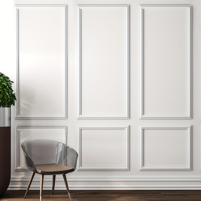 TEMU 3pcs Peel And Stick Wall Molding Set, Pre-made Decorative Molding Wainscoting Panel For Interior Wall Decoration, Easy To Assemble Wainscoting Accent Panel (54 X 24 Inches)