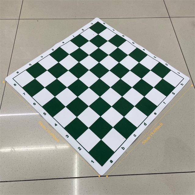 TEMU 1pc Portable Pu Leather Chess Board - Soft, Durable & Rolled- With Checkered Pattern, For