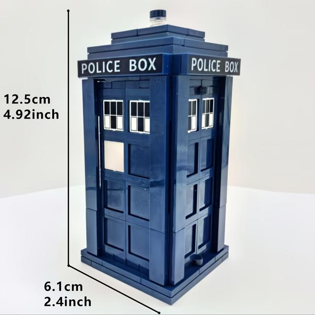 TEMU Mysterious Telephone Booth Building Block Model, Film And Television Scenes, Small Particle Assembly, Toy Ornaments With Gift Boxes, Creative Halloween And Christmas Holiday Gifts