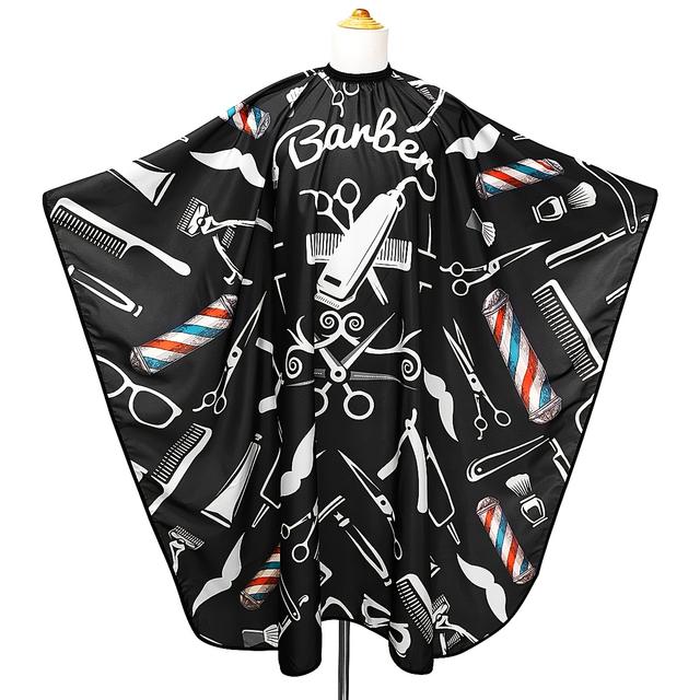 TEMU 1pc Barbershop Printed Pattern Cloths, Salon Special Ironing Apron, Adjustable Elastic Collar Hair Stylist Clipping Cape.