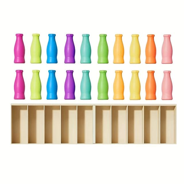 TEMU 21 Fun Bottle Guessing Set - Includes 20 Colored Bottles And 1 Storage Box, Enhances Adult Thinking . Color Matching Game Relaxation And Entertainment