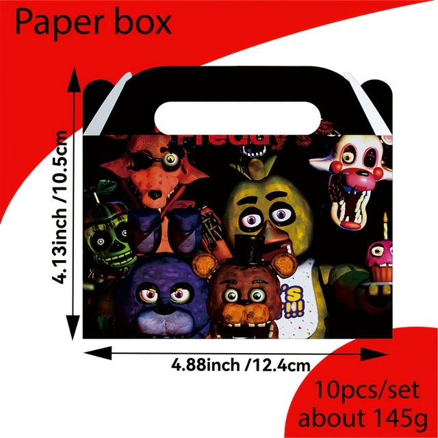 TEMU Gift For Her/him 10pcs 's Themed Gift Boxes With Iconic Characters (fredbear, Chica, , Foxy) - Collectible Party Decorations For Birthdays, Christmas, For - Cardboard Packaging For Fans