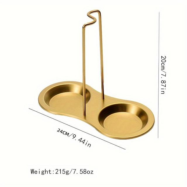 TEMU 1pc Stainless Steel Kitchen Utensil Storage Rack: Spoon Holder With Drip Tray And Lid Rack - Multifunctional, Portable, Ideal For Restaurant And Home Kitchen Use