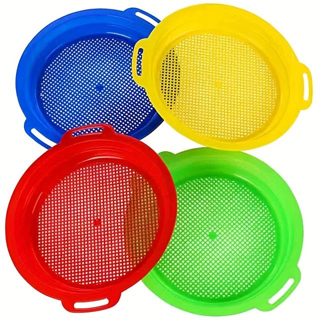 TEMU 2 Sets Of Colorful Summer Beach Toys For Kids, Including Mesh Sieve Sets For Water And Sand Play, Designed For Interactive Fun