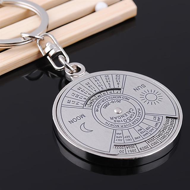 TEMU Vintage Astrology Perpetual Calendar Keychain Made Of Stainless Steel, Used As A Keychain Or A Pendant For Wallets, Bags, Or Backpacks. Gift For Eid Al-fitr And Ramadan.