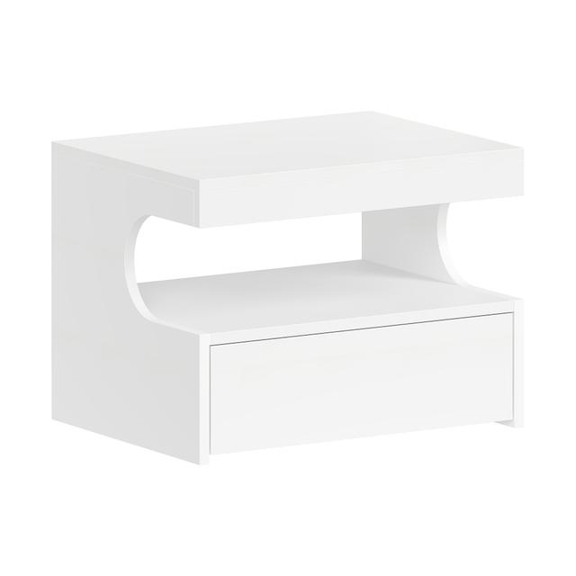 TEMU Una mesita de noche colgante, estante de cajón en la pared, 1 cajón con , estante flotante con abierto, estilo moderno, adecuado para dormitorio, , 30 x 40 x 29.2 cm,